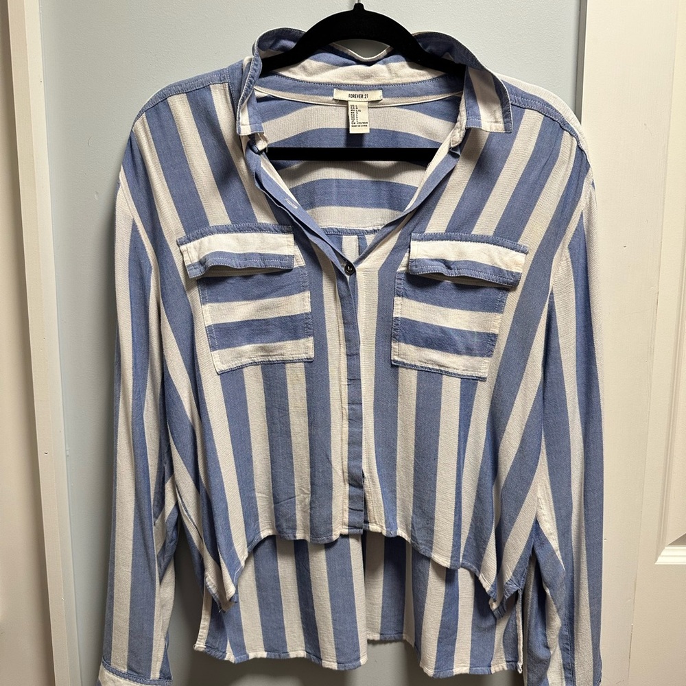Striped Button Up Blouse